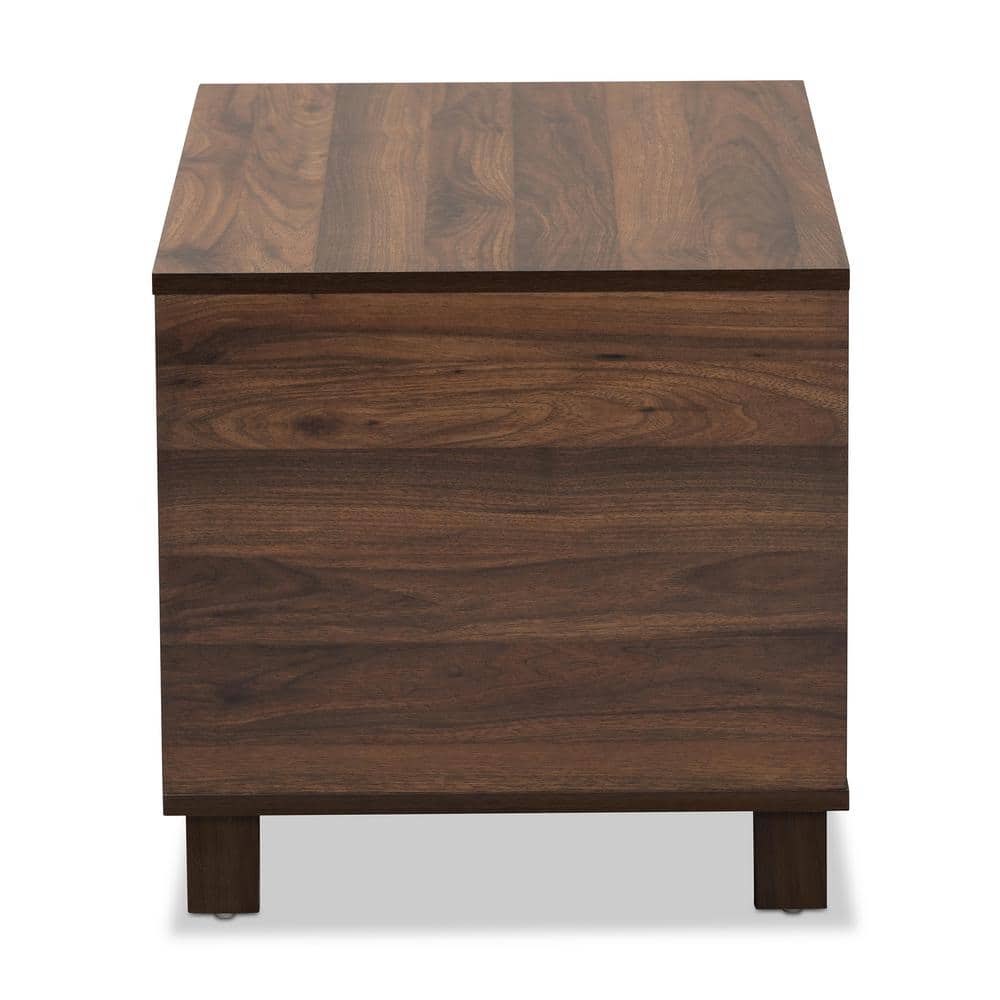 Walnut Brown Finished Wood Modern Cat Litter Box Cover House
