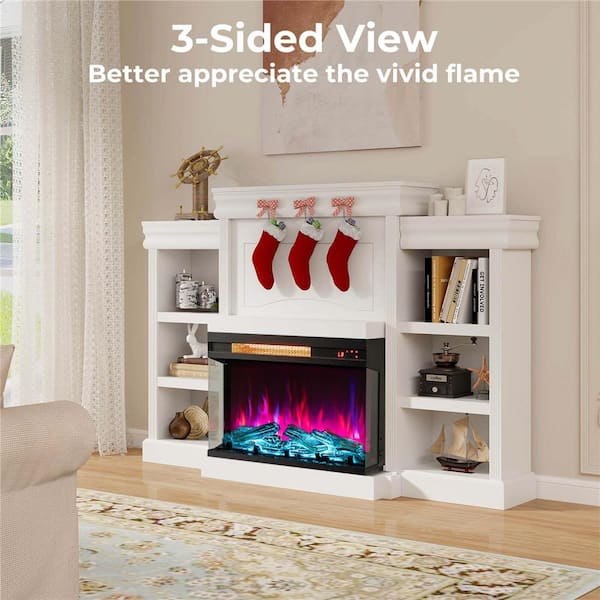 22.8 in. Ventless Electric Fireplace Insert Heater 1500-Watt with Thermostat and Remote Control