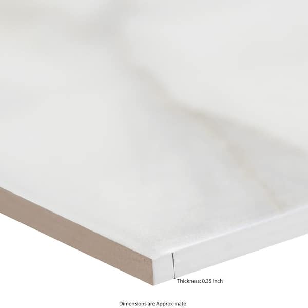 Adella Viso Calacatta 12 in. x 24 in. Ceramic Matte Marble Look Wall Tile (14 sq. ft./Case)