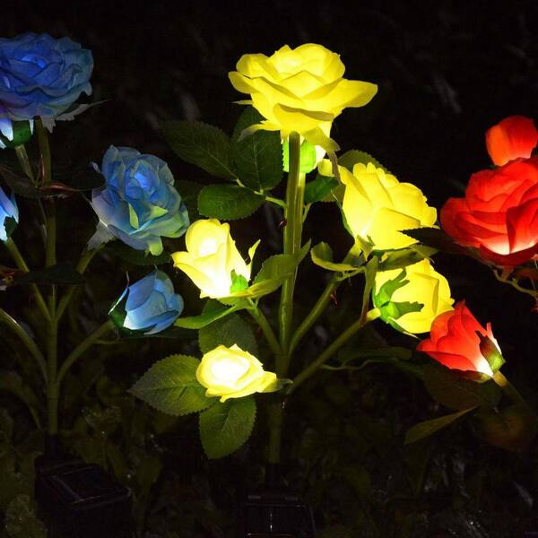 Solar Garden Decorative Artificial Flowers Lights, Yellow