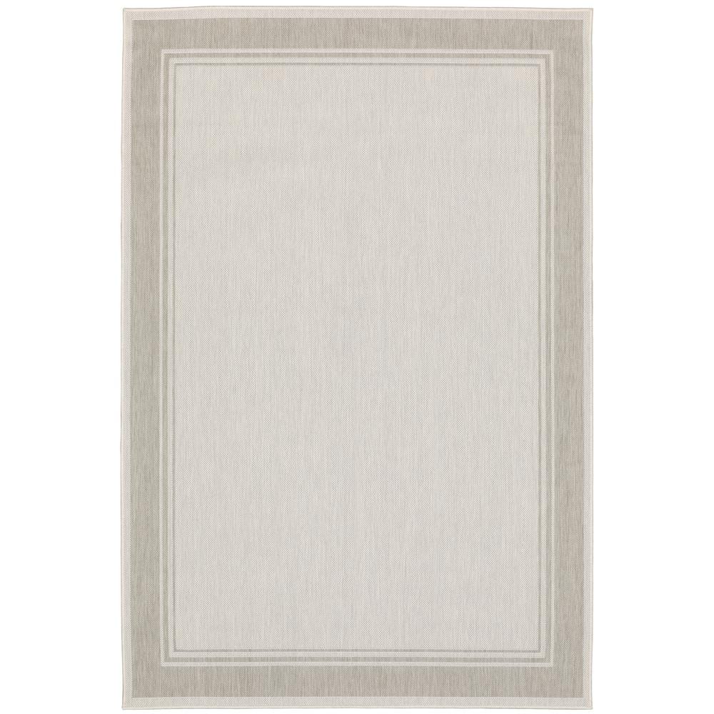 Preston Ivory 5 ft. 3 in. x 7 ft. 3 in. Border Indoor/Outdoor Area Rug