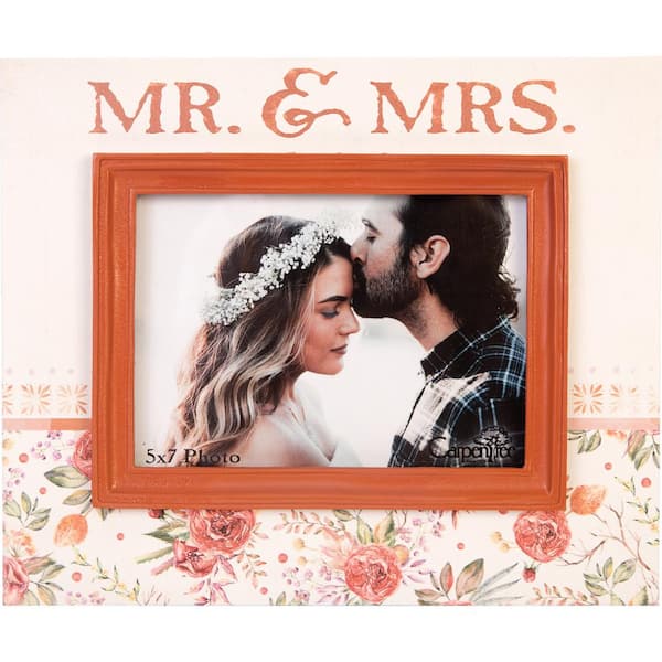 CARPENTREE INC Enchanted Wedding 5 in x 7 in "Mr & Mrs" Printed Photo Frame
