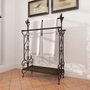 Black Wood Scroll Quilt Rack