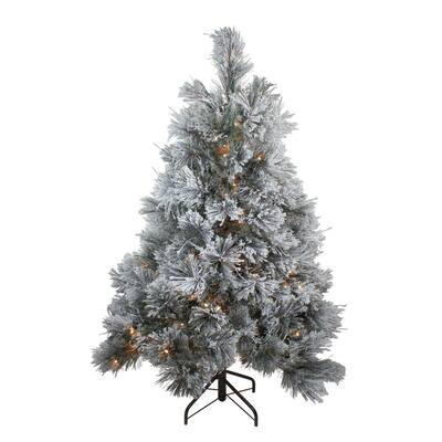 4.5 ft. Pre-Lit LED Black Spruce Artificial Christmas Tree - Clear Lights