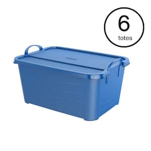 Blue Stackable Closet Organization and Storage Box, 55 Qt. (6-Pack)