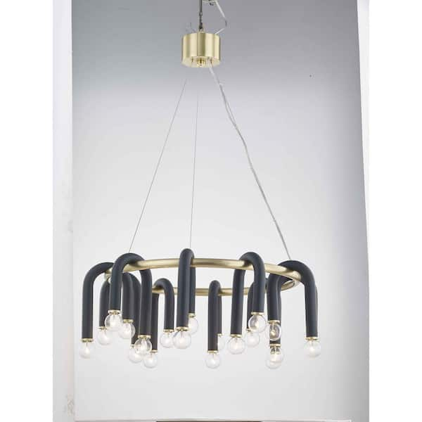 MITZI HUDSON VALLEY LIGHTING Whit 20-Light Aged Brass and Black