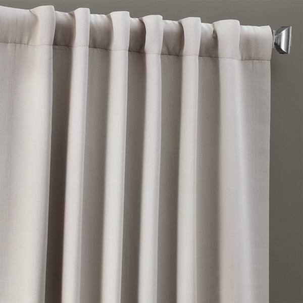 Exclusive Fabrics Furnishings Alabaster Beige Rod Pocket Blackout Curtain 50 In W X 120 L Boch 171113 The Home Depot Exclusive Fabrics Furnishings, Beige And Cream Curtains