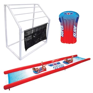 Freestanding 5 Rail Towel Rack and Giant Waterslide with Sleds
