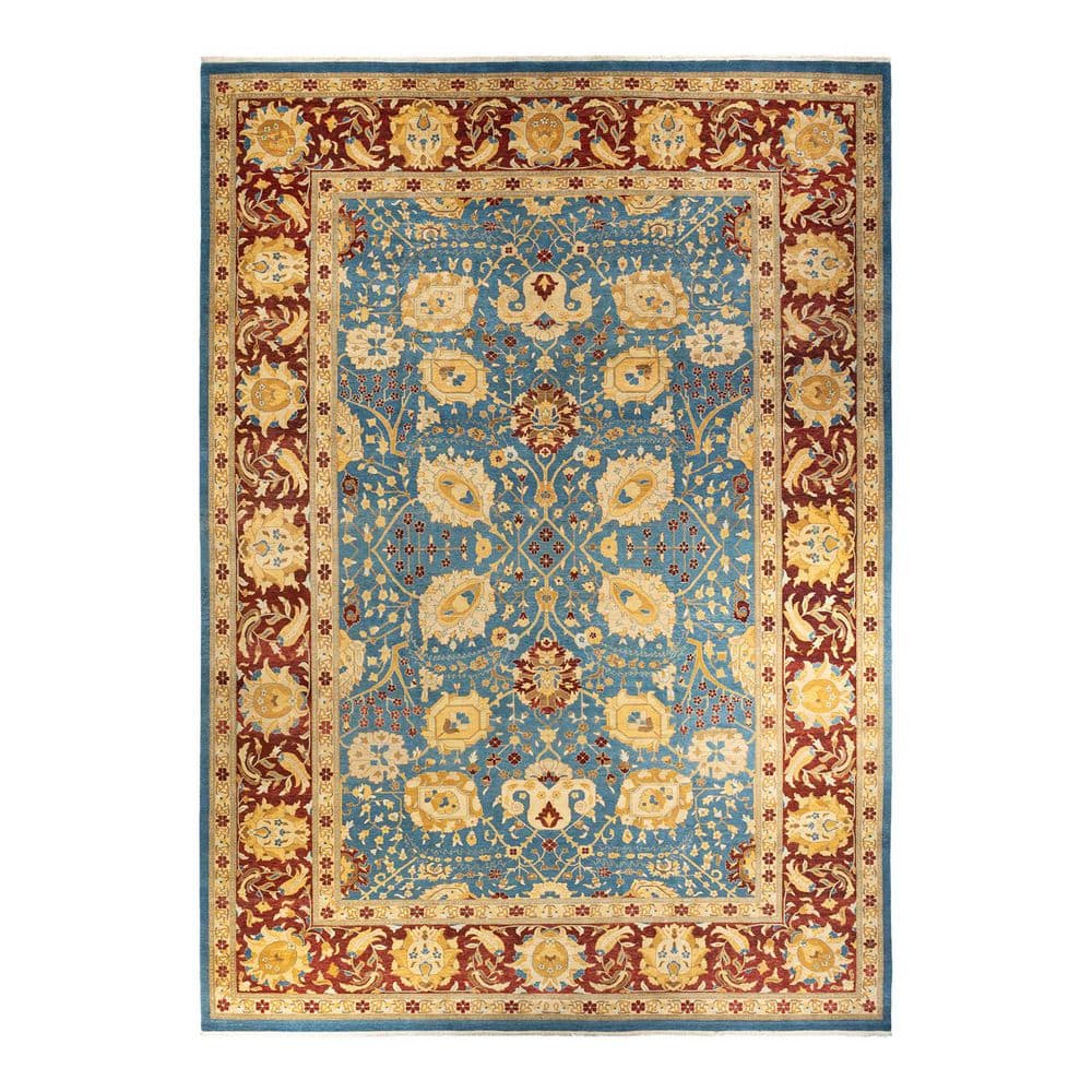 Electric 12 ft. x 18 ft. Blue Floral Wool Indoor Area Rug price history on PriceWatchPro
