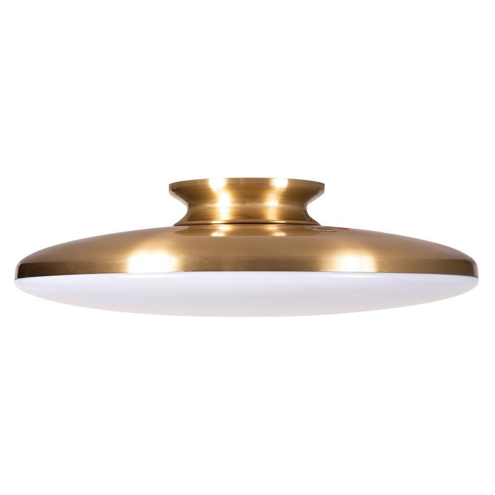 Skye 15'' Satin Brass Art Deco LED Flush Mount Ceiling Light