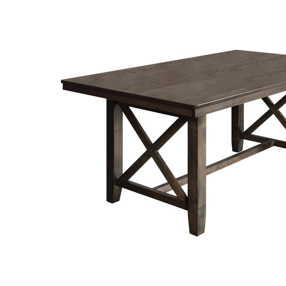 Julius Walnut Brown Solid Wood Rectangular Dining Table