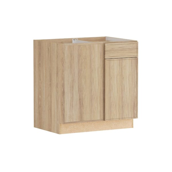 Designer Series Renly 33 in. W x 24 in. D x 34.5 in. H Assembled Slim Shaker Left Blind Corner Base Cabinet in Sandstone