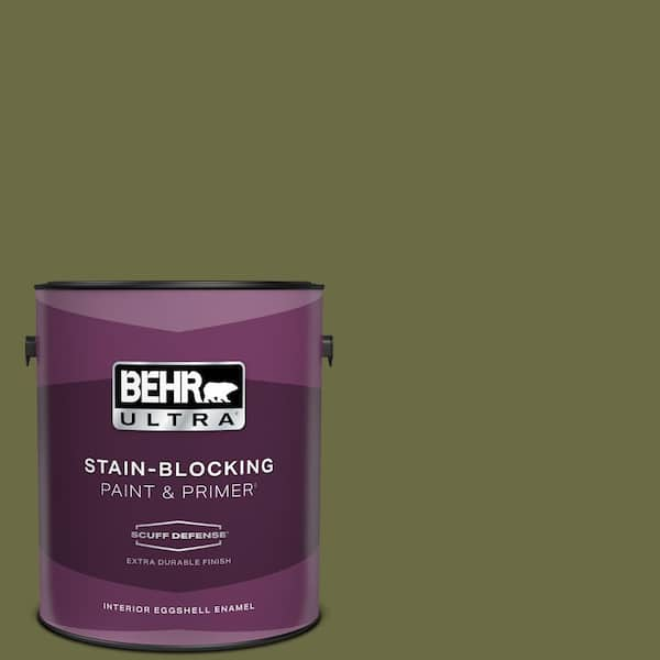 BEHR ULTRA 1 gal. Home Decorators Collection #HDC-CL-20 Portsmouth Olive Extra Durable Eggshell Enamel Interior Paint & Primer