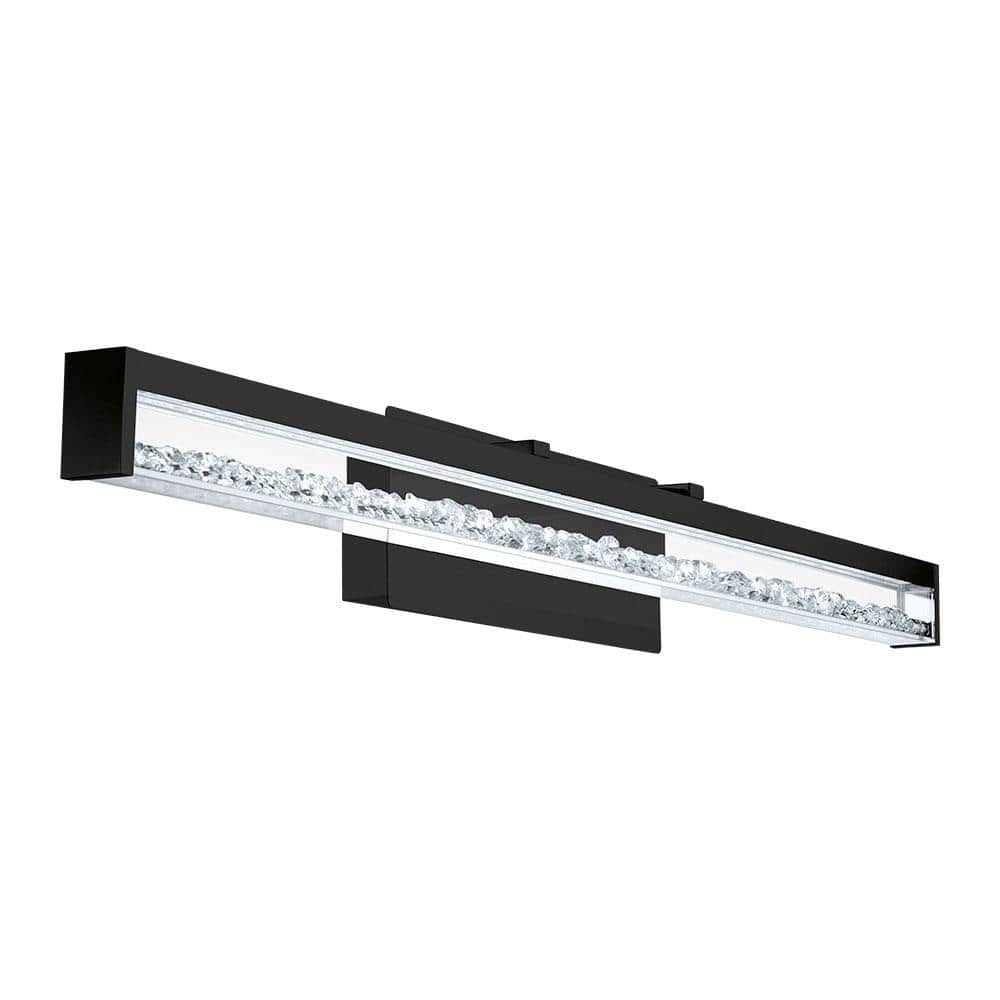 Cardito 39.37 in. W x 4.92 in. H Matte Black Integrated LED Bathroom Vanity Light with Clear Glass and Crystals price history on PriceWatchPro