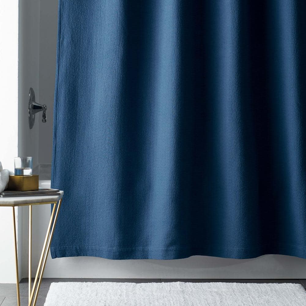 Midnight Blue Shower Curtain Vk34, Dark Blue And Teal Shower Curtain