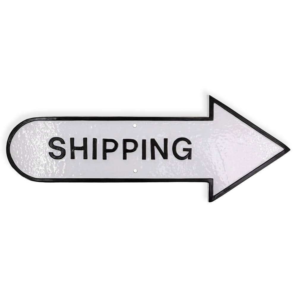 6 in. x 15.5 in. Right Arrow Shipping Statement Plaque Sign-White/Black price history on PriceWatchPro