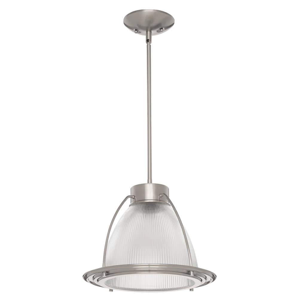 Coastal Nickel Mini-Pendant with Clear Prismatic Glass Shade