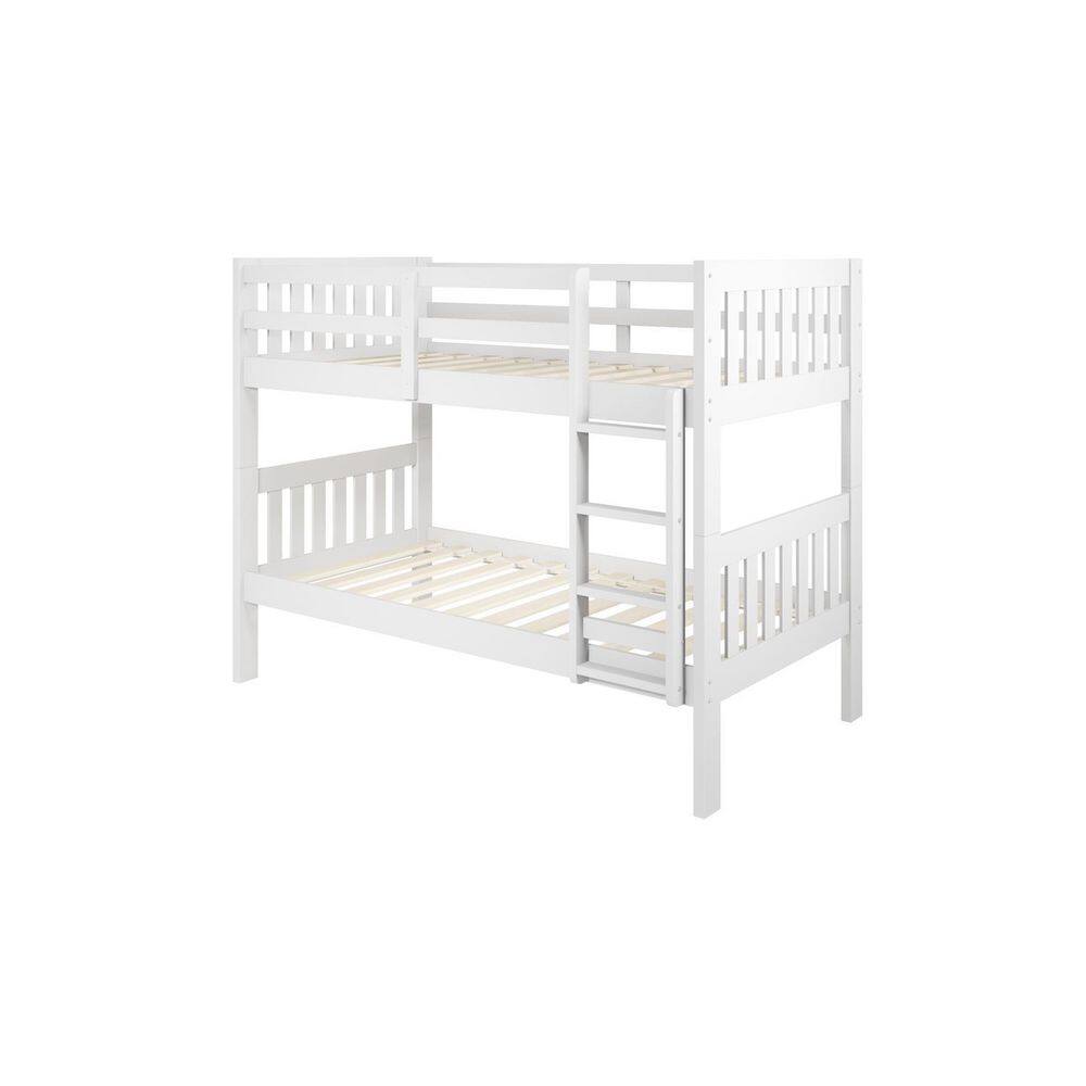 Donco Kids White Twin Over Twin Mission Bunk Bed 1010-3TTW - The Home Depot