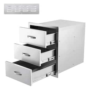 20 in. W x 23 in. D x 27 in. H Stainless Steel 3 Drawer Access Drawer Unit