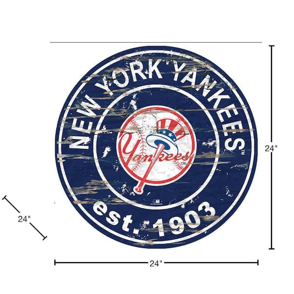 New York Yankees 24'' Round Heritage Logo Sign