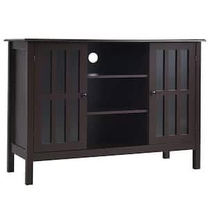 43 in. W Brown Wood TV Stand Entertainment Media Center Console for TV up to 50 in.