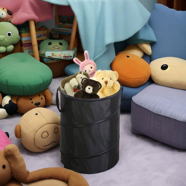 10 Gal. Collapsible Pop Up Folding Outdoor Recycling Bin for Camping, Black