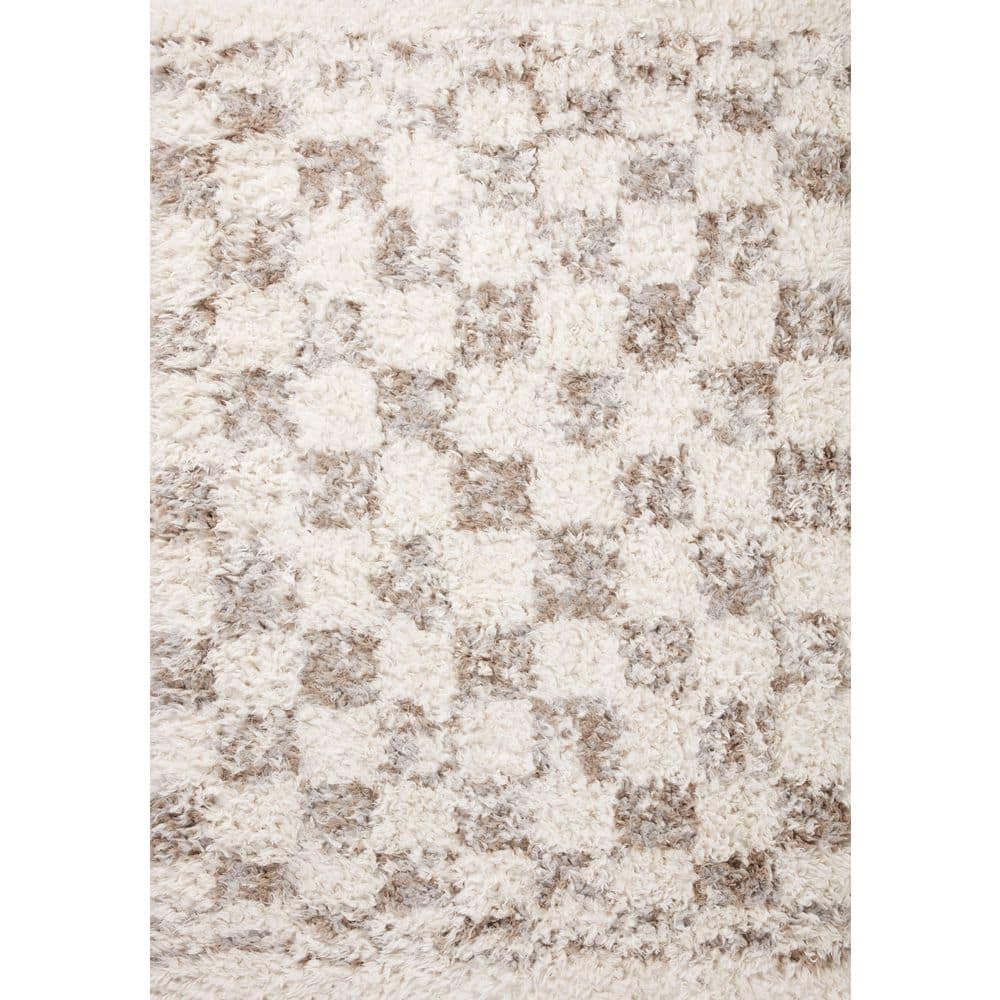 Amira 2 ft. 7 in. x 12 ft. Ivory / Pebble Shag Runner Rug price history on PriceWatchPro