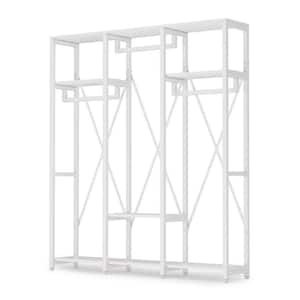 White Wood Clothes Rack 59.05 in. W x 72.04 in. H
