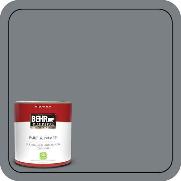 BEHR PREMIUM PLUS 1 qt. #N450-5 Intergalactic Flat Low Odor Interior Paint & Primer