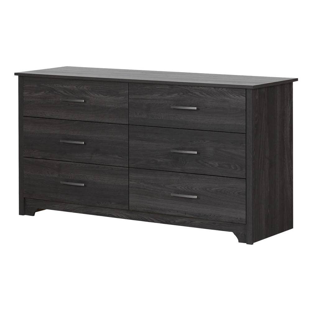 Gray Oak Double Dresser with Soft Close Drawers