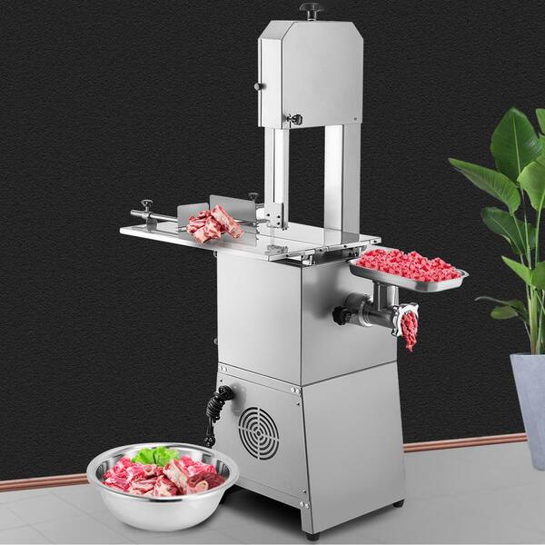 Miumaeov Commercial Meat Bone Saw Cutter 650W 110V Electric Frozen Meat  Cutter Cutting Machine Pig Hoof Cutter Adjustable Slice Thickness 