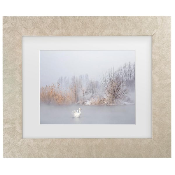 Trademark Fine Art Uu The Winter Swan Matted Framed Photography Wall Art 14.5 in. x 17.5 in.