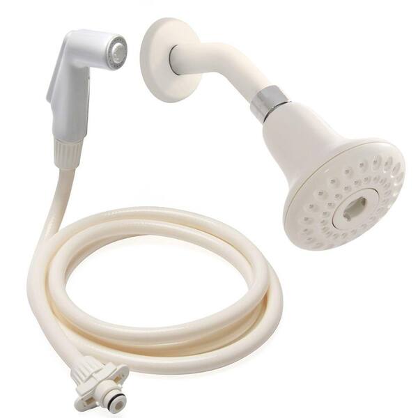 RINSE ACE 1-spray 3.5 in. Dual Shower Head and Handheld Shower Head in White