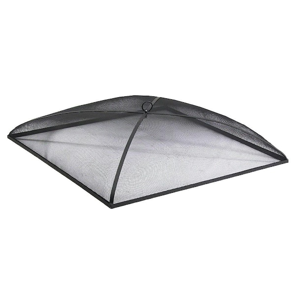 Sunnydaze 30 in. Black Square Steel Mesh Fire Pit Spark Screen Cover