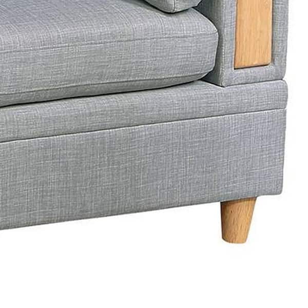 家具 paragraph Benjara Gimy 36 in. Armless Fabric Square Sofa in. Gray and Brown