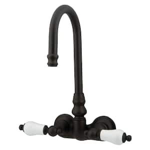 Vintage 2-Handle Wall-Mount Clawfoot Tub Faucets in Oil Rubbed Bronze