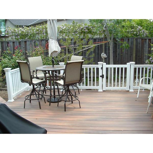 Weatherables Vanderbilt 3.5 ft. H x 5 ft. W White Vinyl Railing Gate Kit