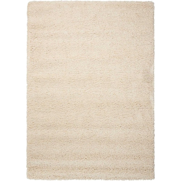 Amore Cream 8 ft. x 11 ft. Shag Contemporary Modern Shag Area Rug