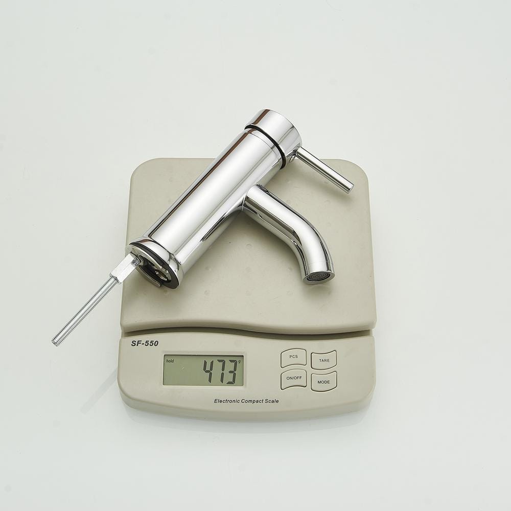 Polished Chrome Single-Handle Bathroom Faucet with Drain Assembly