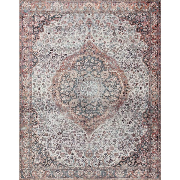 LOLOI II Wynter Red/Multi 7 ft. 6 in. x 9 ft. 6 in. Oriental Printed Area Rug