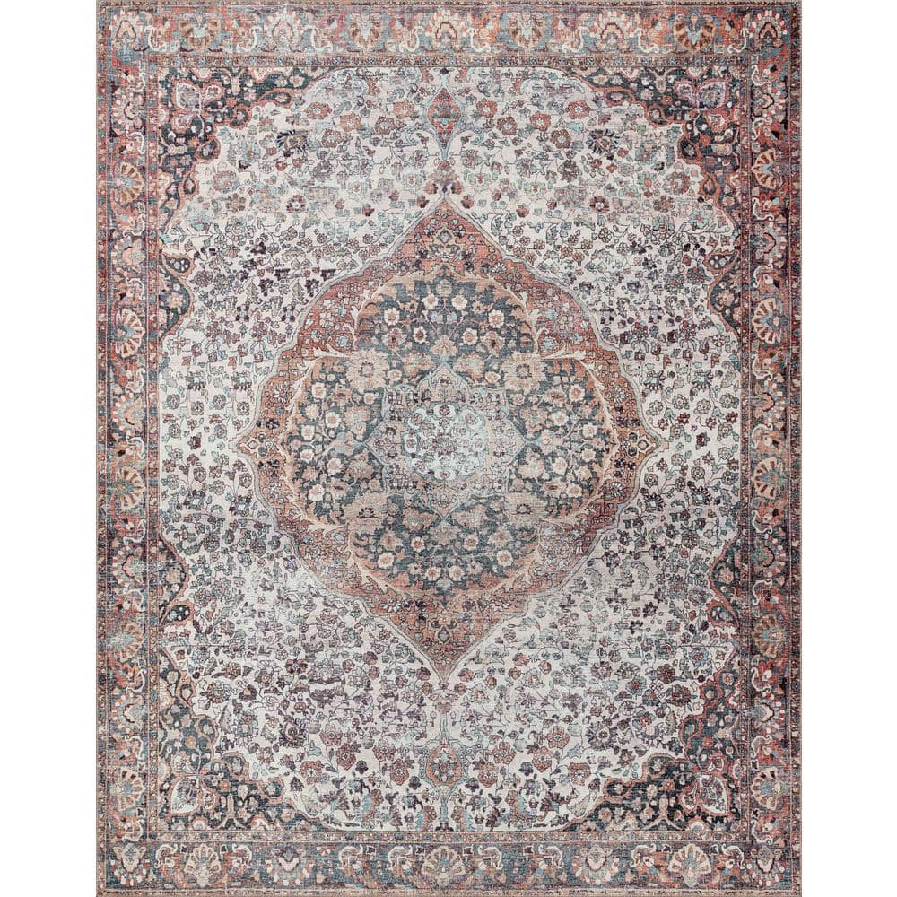 Wynter Red and Multicolor Synthetic Oriental Area Rug 8'-6" x 11'-6"