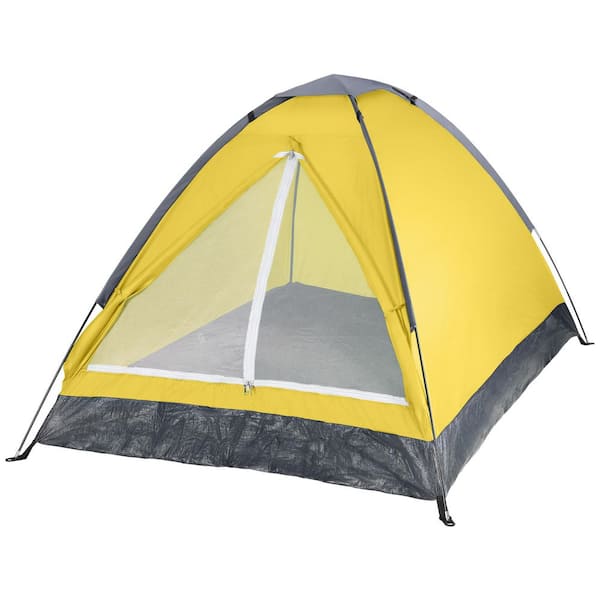 2-Person Yellow Dome Tent with Carry Bag