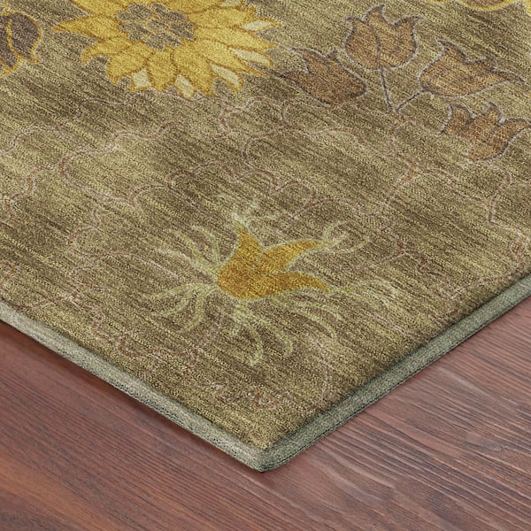 Mayfield Premium Machine Washable Abstract AMF2294 Mocha 2 ft. x 3 ft. Accent Rug