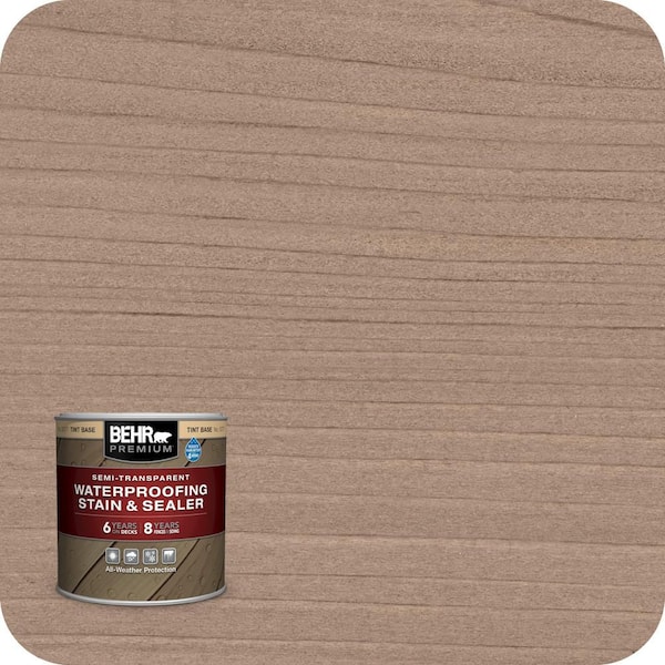 BEHR PREMIUM 8 oz. #ST-160 Rose Beige Semi-Transparent Waterproofing Exterior Wood Stain and Sealer Sample