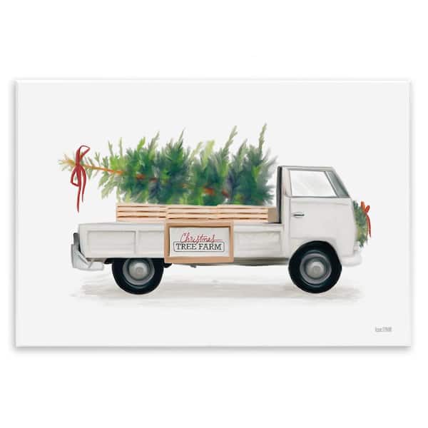 Stupell Industries Christmas Tree Farm Truck by House Fenway 1-Piece Unframed Graphic Print Travel Poster Art Print 15 in. x 10 in.