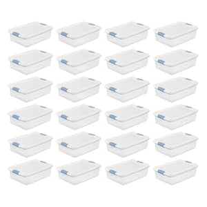 32 qt. Clear Stackable Latching Storage Box Container (24-Pack)