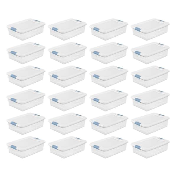 Sterilite 32 qt. Clear Stackable Latching Storage Box Container (24-Pack)