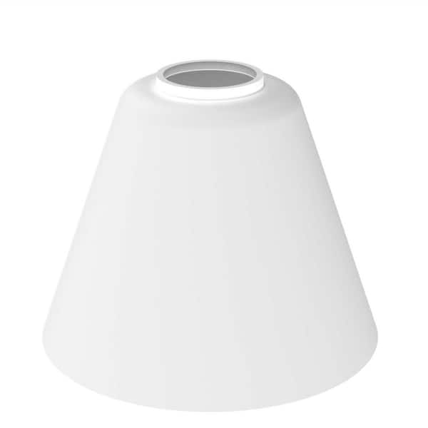 YANSUN 6 in. Height 3-Pack White Bell Glass 1 in. Fitter Width Vanity Pendant Flush Mount Light Shade