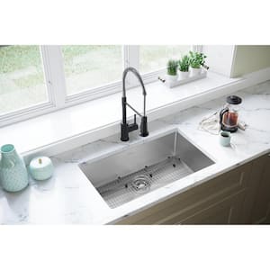 Crosstown 31 in. Undermount Single Bowl 16-Gauge Stainless Steel Kitchen Sink Kit w/ Accessories