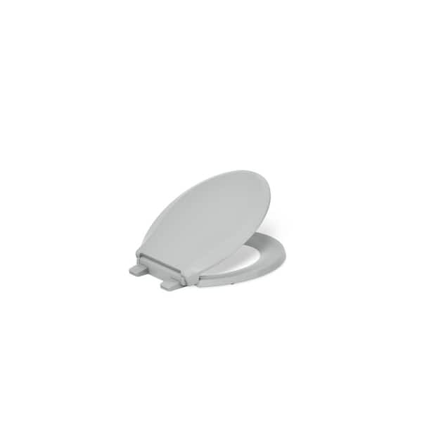 Cachet Nightlight QuietClose Round Closed Front Toilet Seat in Ice Grey